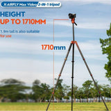 Fotopro X-Airfly Max Video Lightweight Design 2-In-1 Tripod with Flip Lock System (Orange)