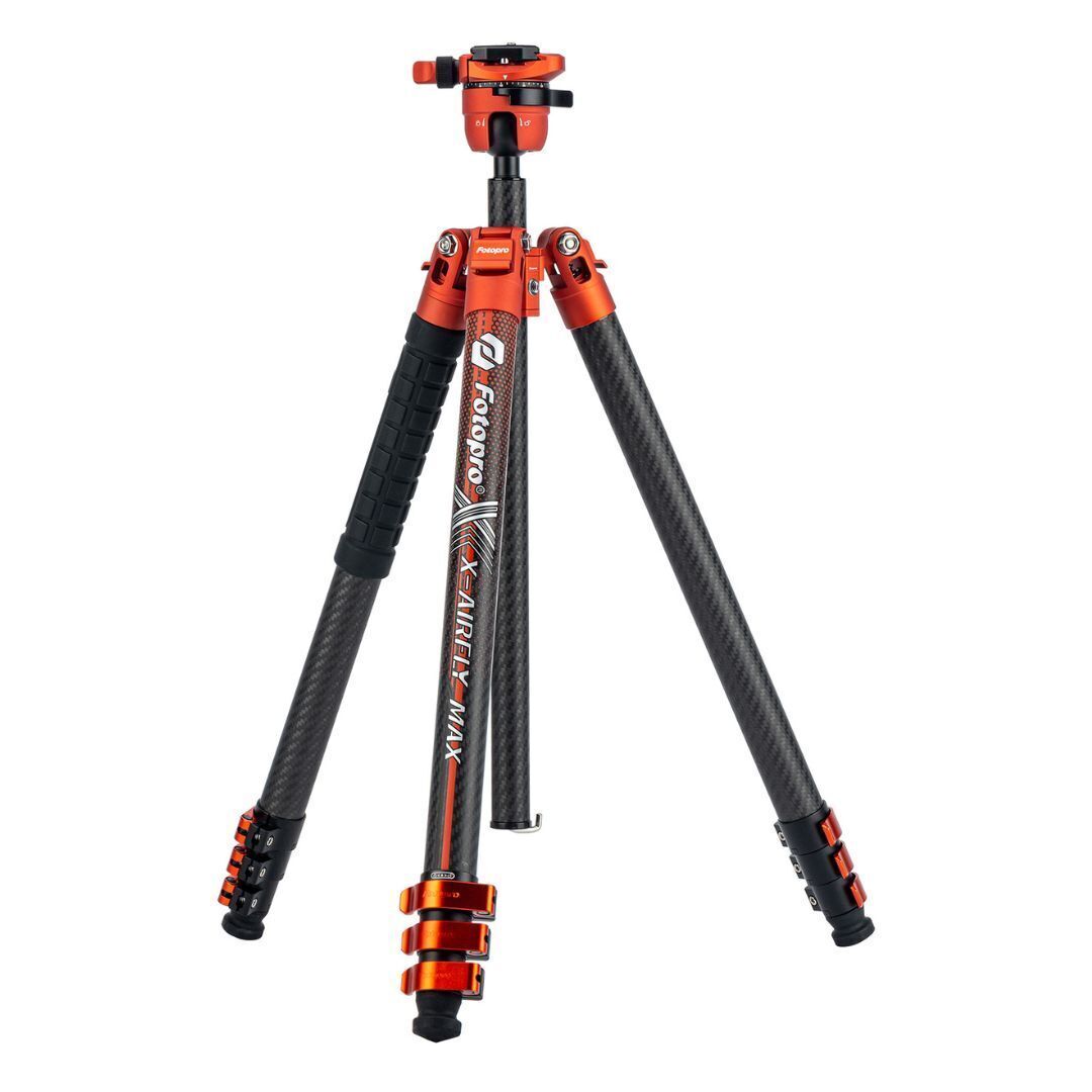 Fotopro X-Airfly Max Video Lightweight Design 2-In-1 Tripod with Flip Lock System (Orange)