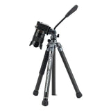 Fotopro X-Aircross 3 Lite Video Tripod with 3K Carbon Fiber Legs and Fast Locking System (Gray)