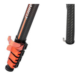 Fotopro X-Airfly Tripod with Lightweight 3K Carbon Fiber Legs and Flip Lock System (Orange)