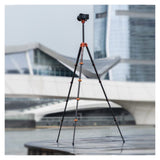 Fotopro X Airfly Orange Tripod with Lightweight 3K Carbon Fiber Legs (Open Box)