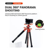 Fotopro X-Aircross 3 Tripod with Lightweight 3K Carbon Fiber Legs and Fast Locking System (Orange)