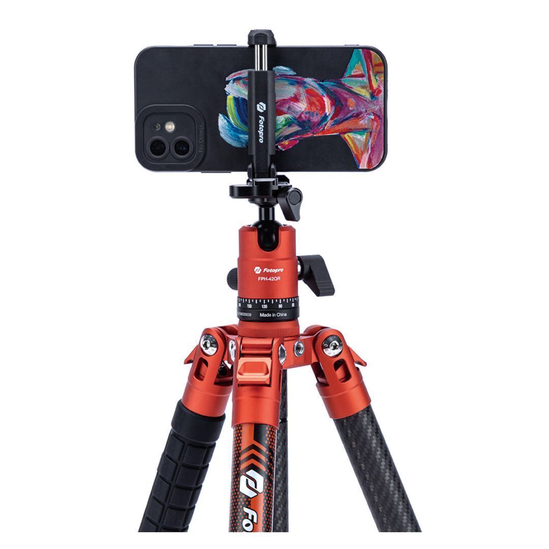 Fotopro X-Aircross 3 Tripod with Lightweight 3K Carbon Fiber Legs and Fast Locking System (Orange)