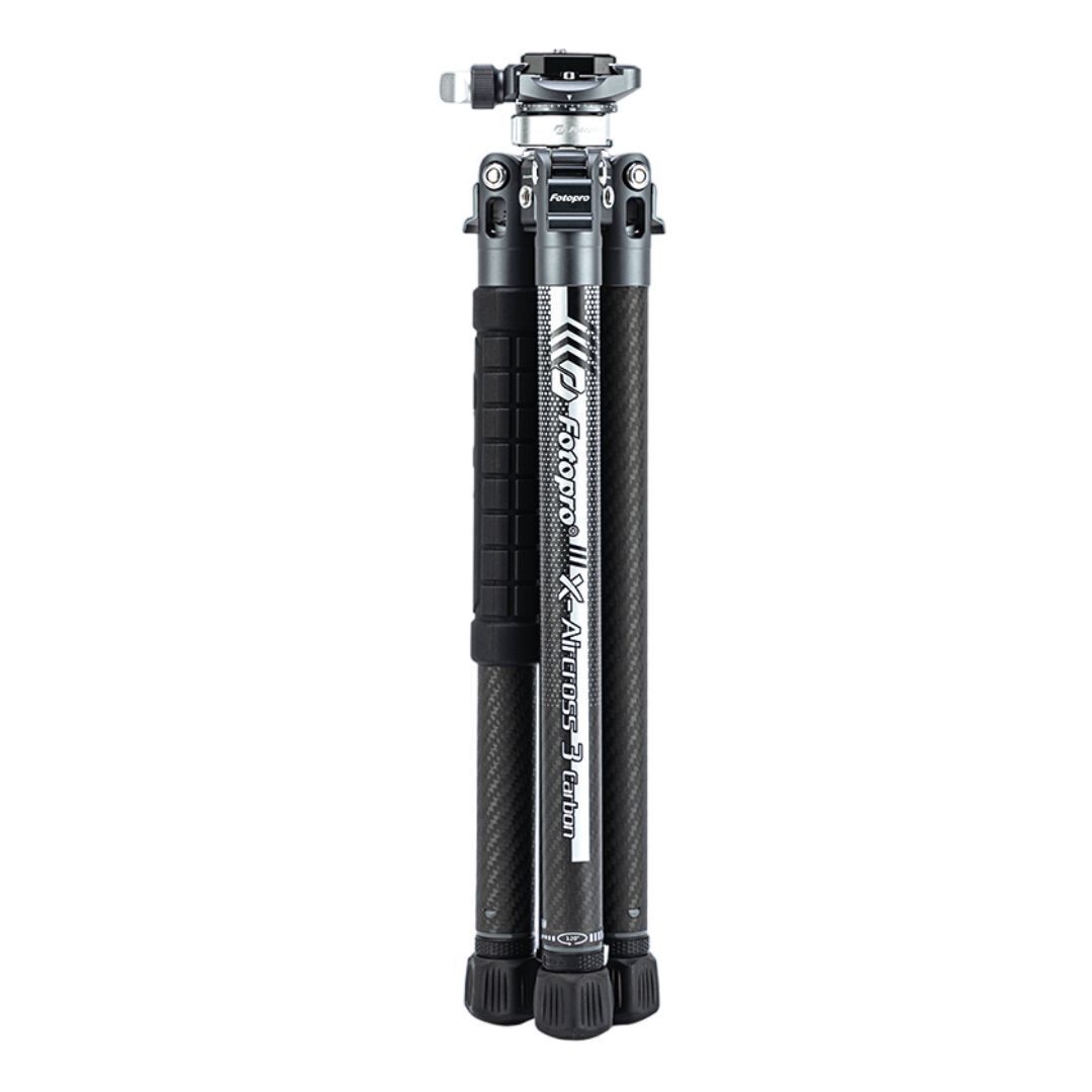 Fotopro X-Aircross 3 Lite Tripod with 3K Carbon Fiber Legs and Fast Locking System (Gray)