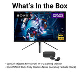 Sony SDM-U27M90 27-Inch INZONE M9 4K HDR 144Hz Gaming Monitor with Gaming Sony INZONE Earbuds Bundle