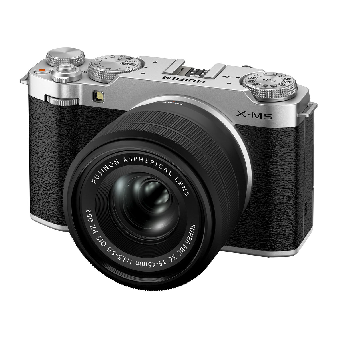 Fujifilm X-M5 Mirrorless Digital Camera with XC15-45mm F3.5-5.6 OIS PZ Lens and LCD Display (Silver)