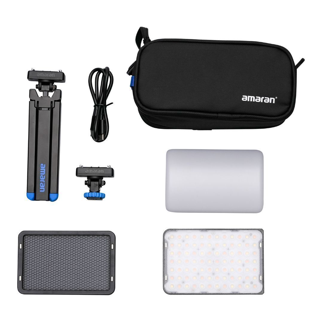 amaran Ace 25x Travel Ready Compact LED Light Creator Kit with Long-Lasting Battery (Silver)