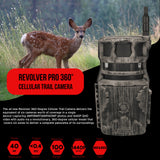 Stealth Cam Revolver 40MP Pro 360-Degree Cellular Trail Camera with 0.25-Inch Mount (4-Pack) Bundle