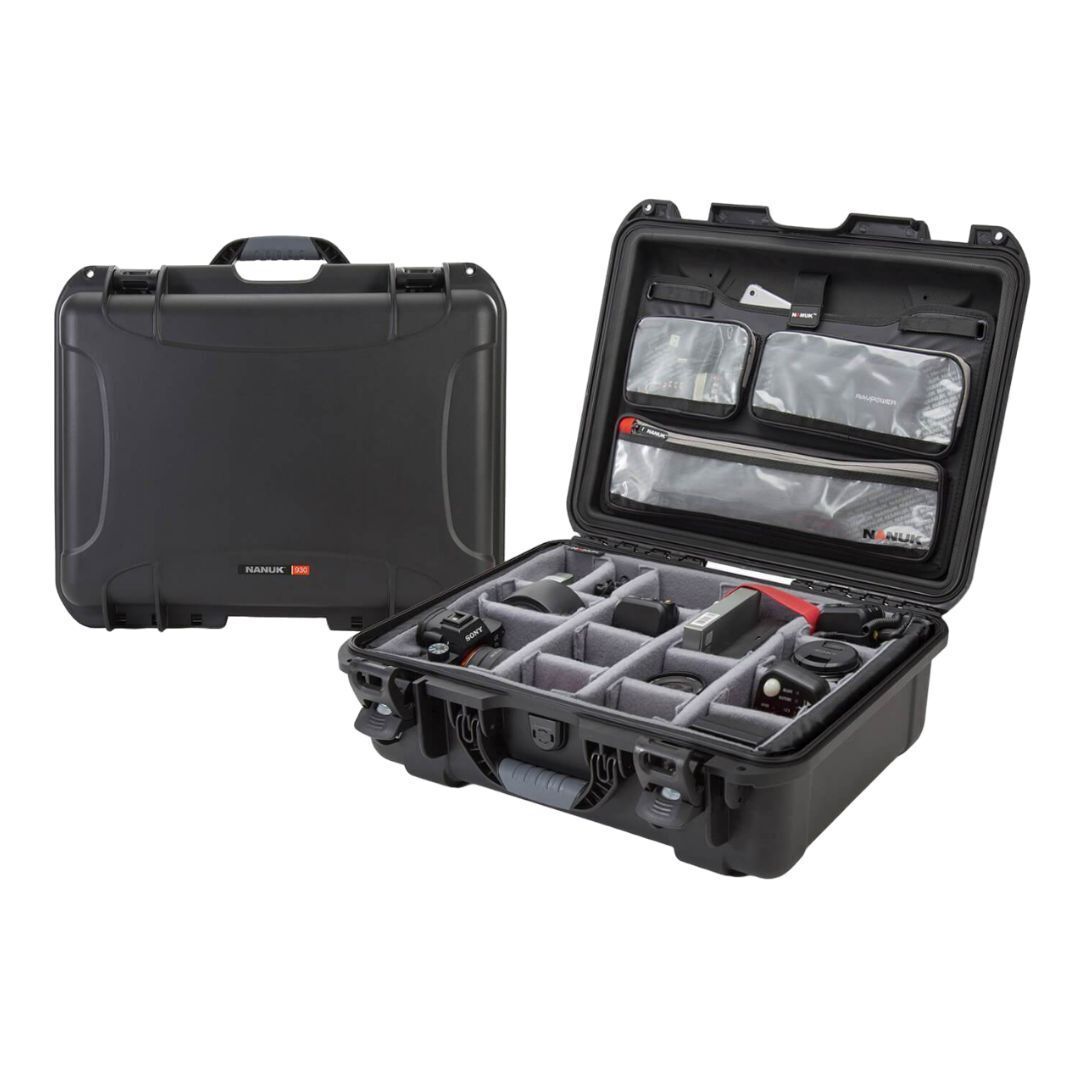 Nanuk 930 Pro Photo Kit Camera Case with Zippered and Anti-Tear Compartments (26.5 Liters, Black)