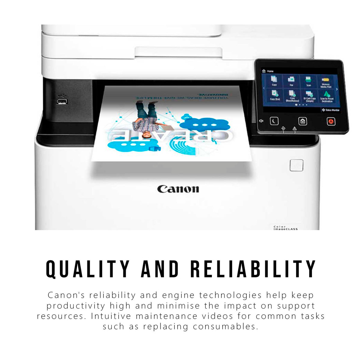 Canon Color imageCLASS MF741Cdw Laser Printer (White and Black, Refurbished) with 4 x Toner Bundle