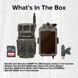 Stealth Cam Revolver Pro Trail Camera with Solar Battery Pack, Memory Card, and Card Reader Bundle