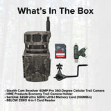 Stealth Cam Revolver 40MP Pro 360-Degree Cellular Trail Camera with 0.25-Inch Threaded Mount Bundle