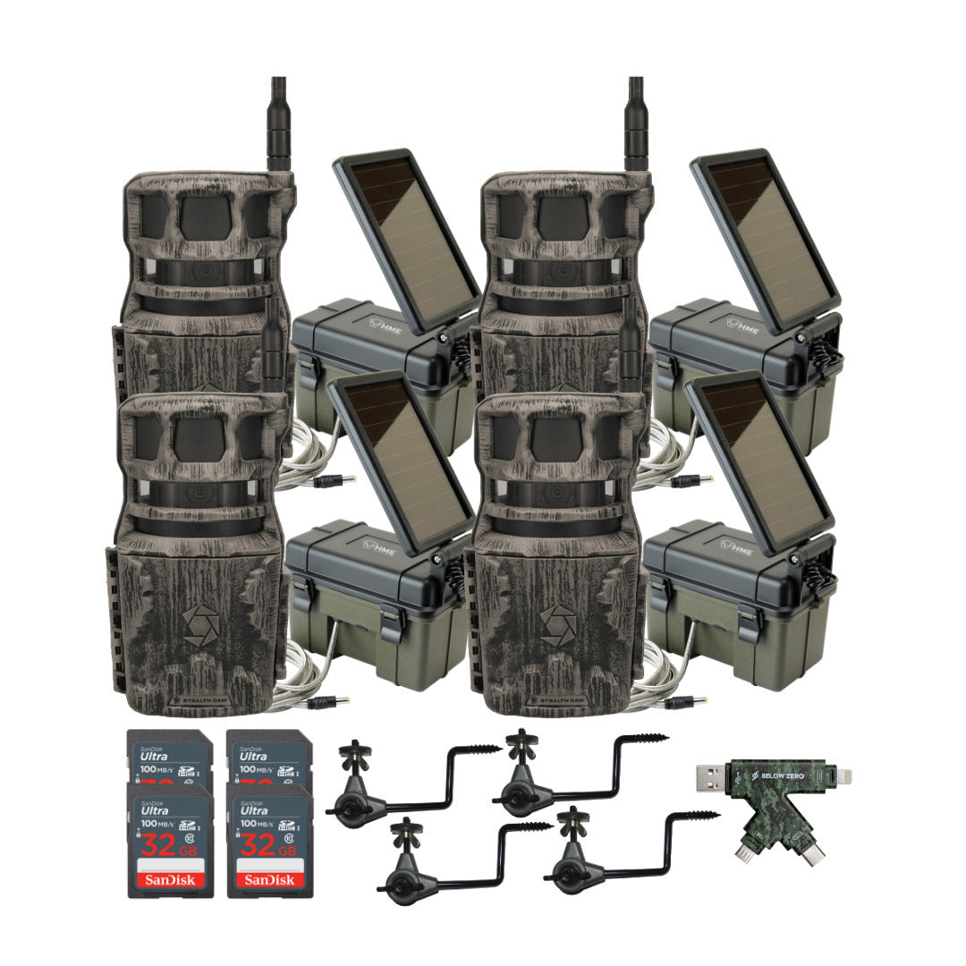 Stealth Cam Revolver 40MP Pro 360-Degree Cellular Trail Camera with Threaded Mount (4-Pack) Bundle