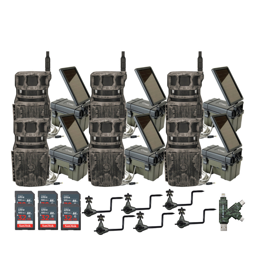 Stealth Cam Revolver 40MP Pro 360-Degree Cellular Trail Camera with Threaded Mount (6-Pack) Bundle