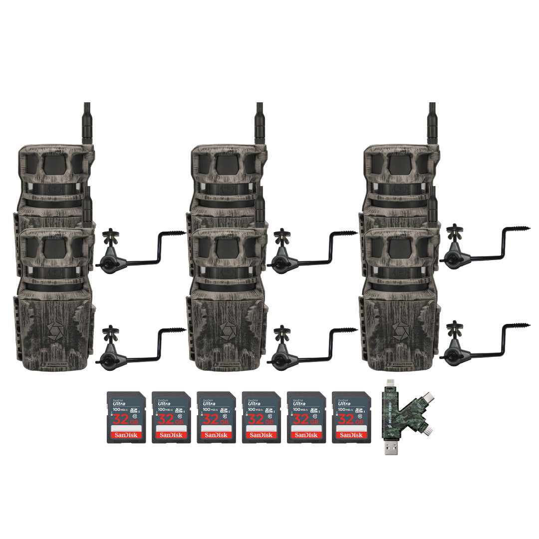 Stealth Cam Revolver 40MP Pro 360-Degree Cellular Trail Camera with Mount (6-Pack) Bundle