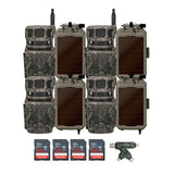 Stealth Cam Revolver 40MP Pro 360 Degree Cellular Trail Camera with Solar Panel (4-Pack) Bundle