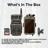 Stealth Cam Revolver 40MP Pro 360 Degree Cellular Trail Camera with Solar Panel (4-Pack) Bundle