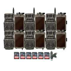 Stealth Cam Revolver 40MP Pro 360 Degree Cellular Trail Camera with Solar Battery (6-Pack) Bundle