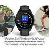 Garmin Forerunner 165 Music GPS Running Smartwatch (Black-Slate Gray) with Charger Stand Bundle