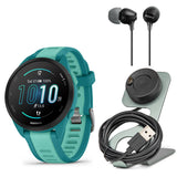 Garmin Forerunner 165 Music GPS Running Smartwatch (Turquoise-Aqua) with Charger Stand Bundle