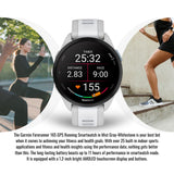 Garmin Forerunner 165 GPS Running Smartwatch (Mist Gray-Whitestone) with Charger Stand Bundle