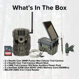 Stealth Cam 36MP Fusion Max Cellular Trail Camera with 80 Feet Detection Range (2-Pack) Bundle