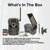 Stealth Cam 36MP Fusion Max Cellular Trail Camera with 80 Feet Detection Range (4-Pack) Bundle