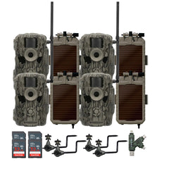 Stealth Cam 36MP Fusion Max Cellular Trail Camera with Lithium Solar Power Panel Bundle (4-Pack)
