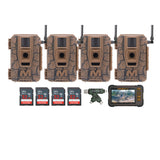 Muddy Mitigator Cellular 24MP Imaging Trail Camera with 80 Feet Detection (4-Pack) Bundle