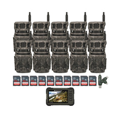 Stealth Cam Revolver 40MP Pro 360 Degree Cellular Trail Camera with SD Card Reader (10-Pack) Bundle