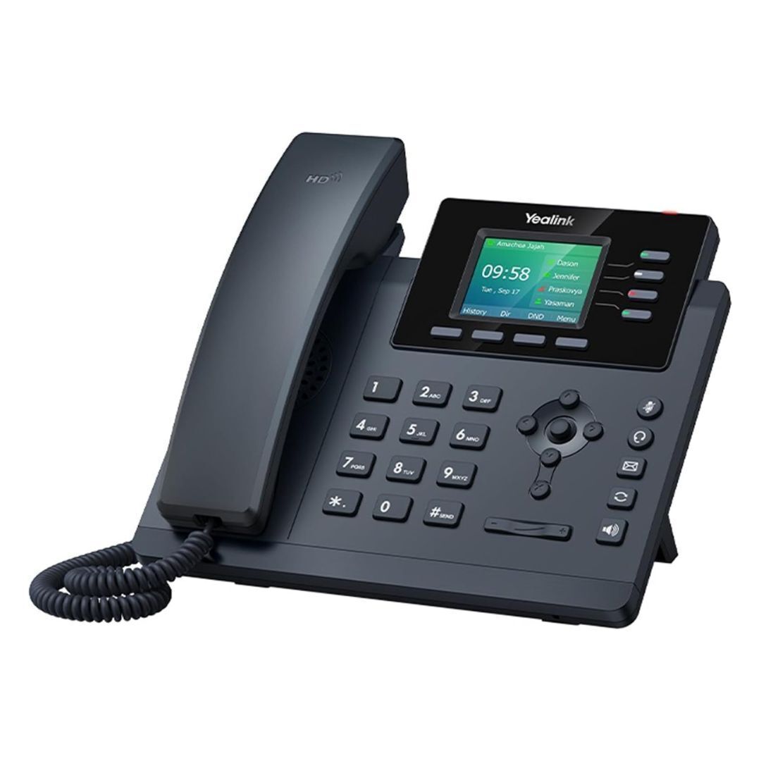 Yealink SIP-T34W Corded IP Phone with 2.4-Inch Color Display, USB 2.0, and Built-In Wi-Fi (Black)