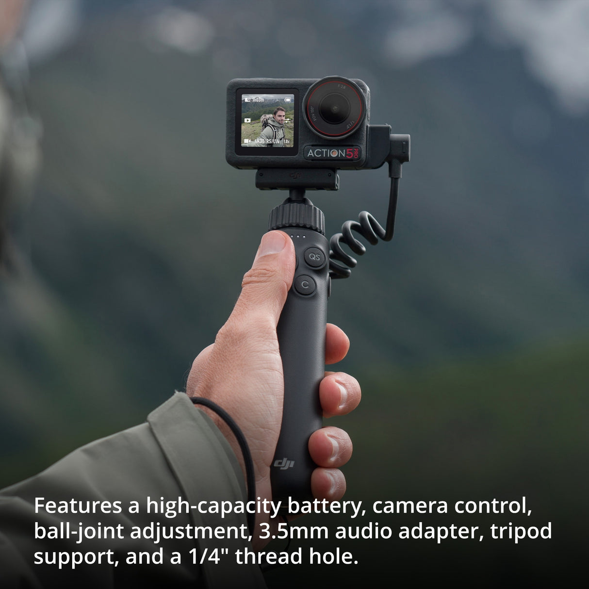 DJI Osmo Action Multifunctional Charging Handle with Protective Camera Lens Silicone Case and Temper