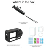 DJI Osmo Action Multifunctional Charging Handle with Protective Camera Lens Silicone Case and Temper