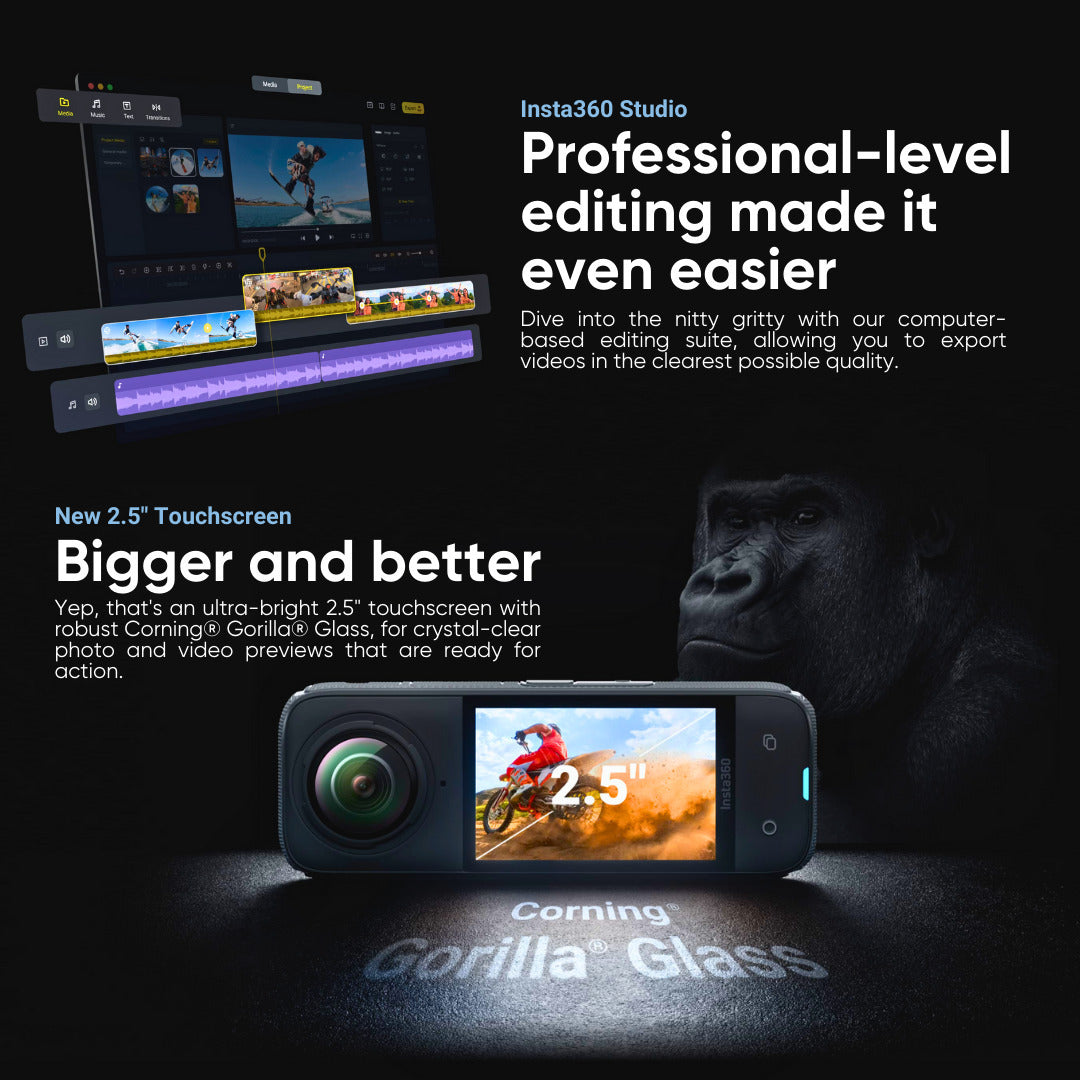 Insta360 X4 360 Degree 8K Camera with 128GB MicroSDXC Canvas Go Plus Memory Card Bundle