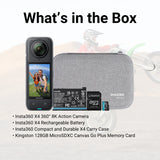 Insta360 X4 360 Degree 8K Camera with 128GB MicroSDXC Canvas Go Plus Memory Card Bundle