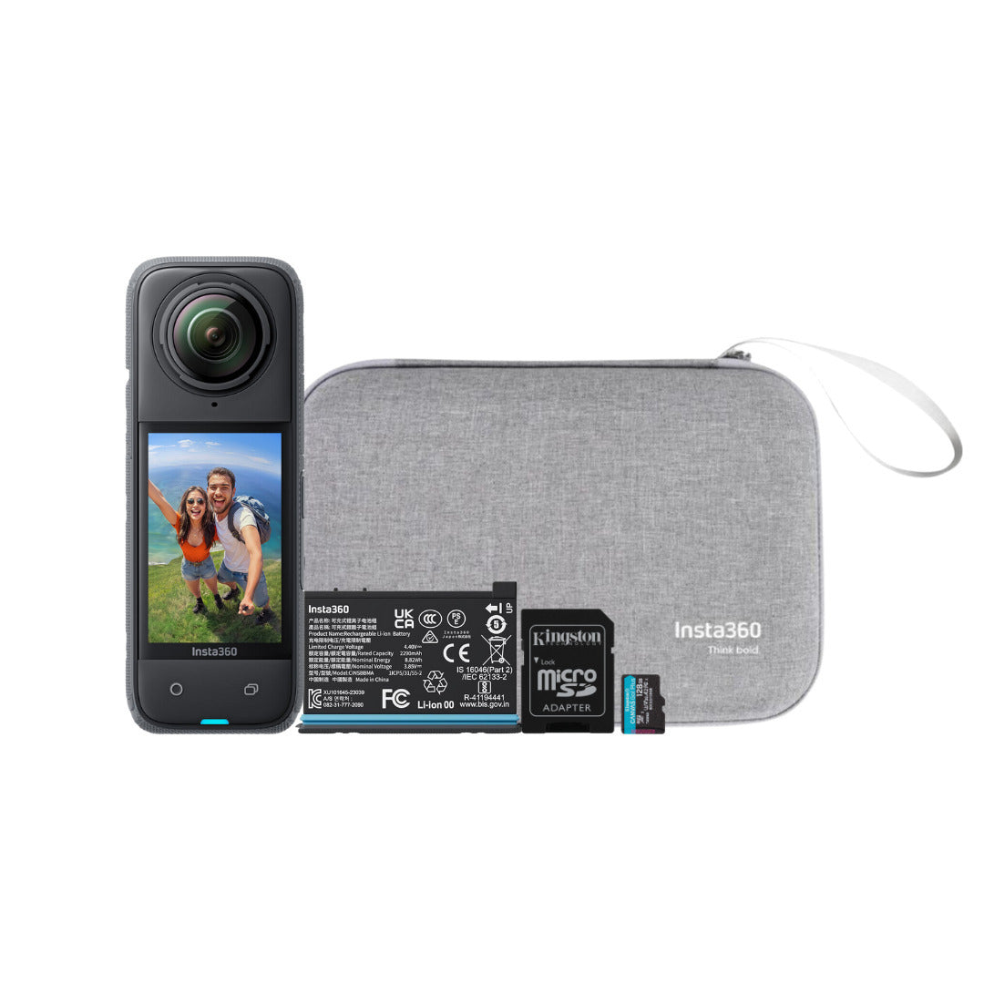 Insta360 X4 360 Degree 8K Camera with 128GB MicroSDXC Canvas Go Plus Memory Card Bundle