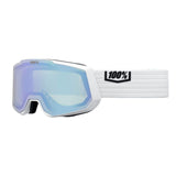 100 Percent Snowcraft XL White Snow Goggles (White, Silver Flash Mirror Lens) (Open Box)