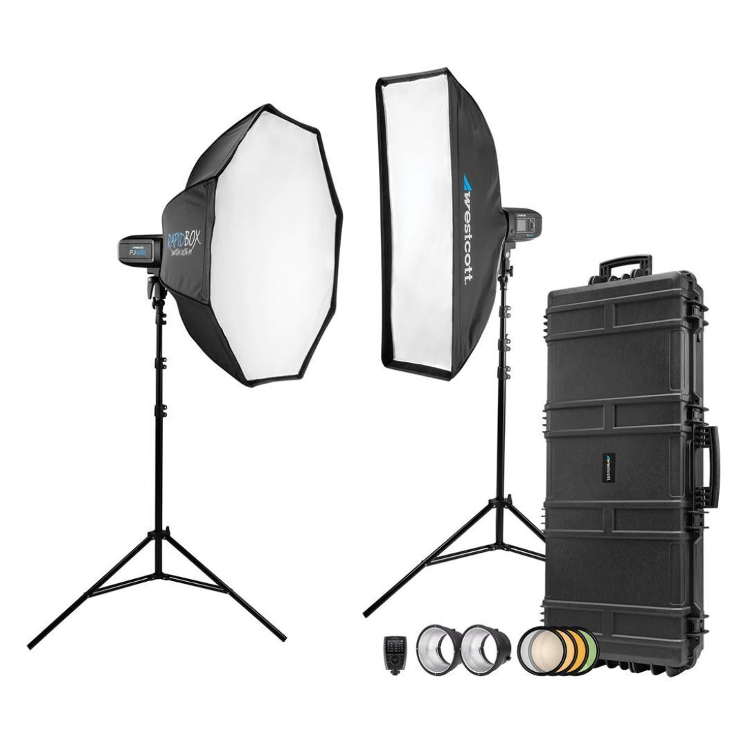 Westcott FJ400 Strobe 2-Light Location Hard Case Kit with FJ-X3 M Universal Wireless Trigger