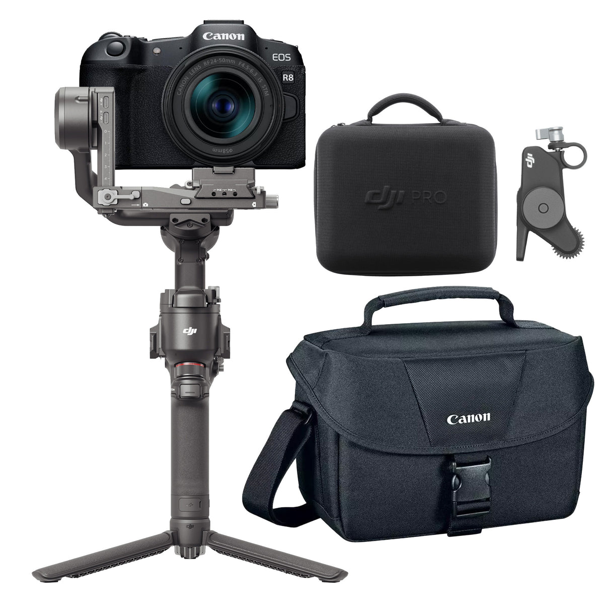 Canon EOS R8 Mirrorless Camera with RF 24-50mm f/4.5-6.3 IS STM Lens and RS 4 Gimbal Bundle