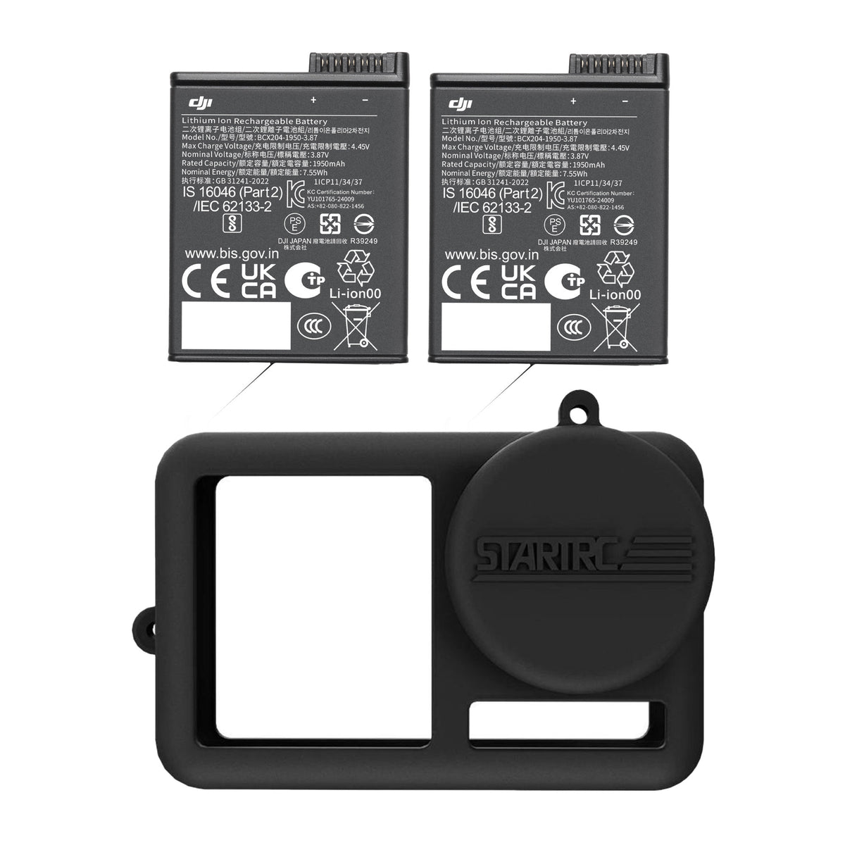 DJI Osmo Action Extreme Battery Plus (2-pack) with  Silicone Protector for Action 5 Pro /Action4/ 3