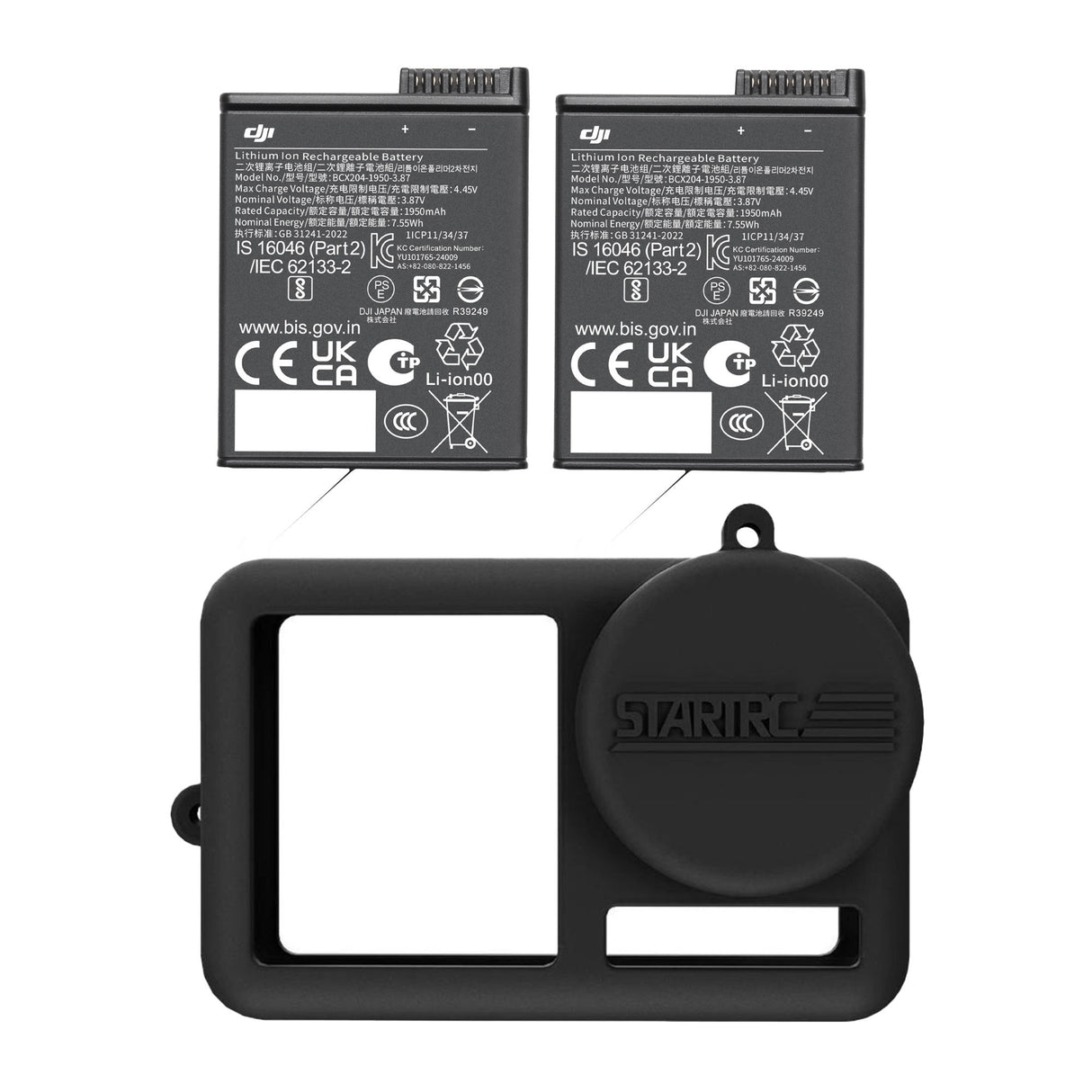 DJI Osmo Action Extreme Battery Plus (2-pack) with  Silicone Protector for Action 5 Pro /Action4/ 3