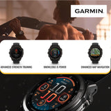 Garmin Fenix 8 Sapphire Solar 47mm Smartwatch (Black and Pebble Gray) with Portable Accessory Bundle