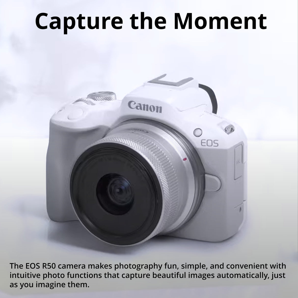 Canon EOS R50 Mirrorless Camera Bundle with 18-45mm Lens, DJI RS 4 Gimbal Stabilizer and Gadget Bag