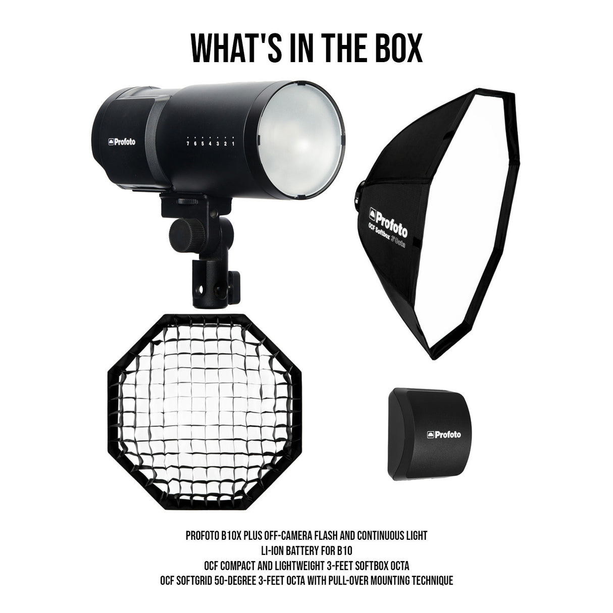 Profoto B10X Plus Off-Camera Flash and Continuous Light with Li-Ion Battery for B10 Bundle