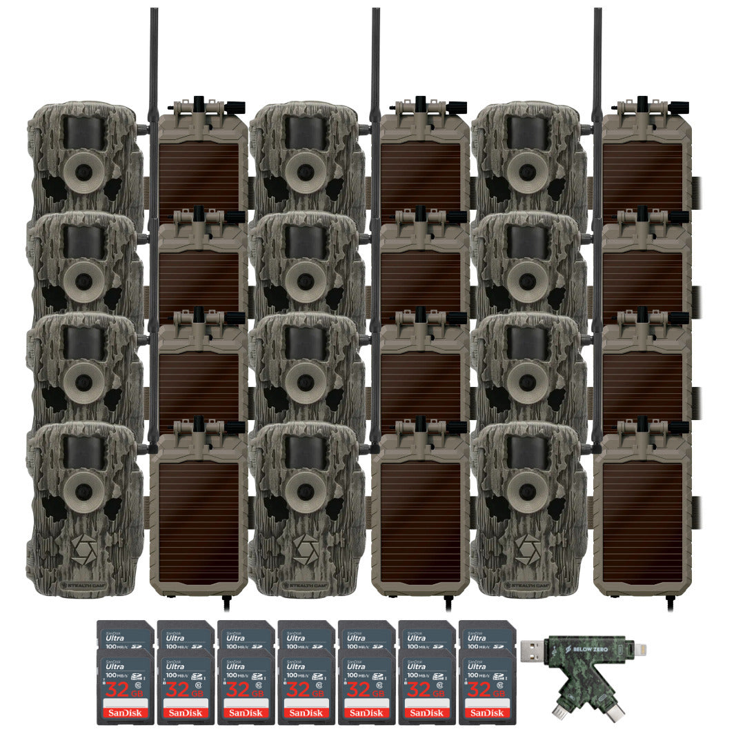 Stealth Cam Fusion MAX Dual Sim 36MP Trail Camera (2-Pack) x 6 with Battery (12-Pack) Bundle
