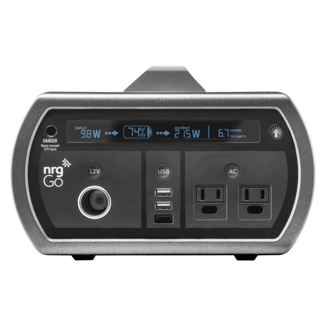nrgGo 400 Portable 500Wh Power Station with 300W Continuous Output (Black)