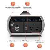 nrgGo 400 Portable 500Wh Power Station with 300W Continuous Output (Black)