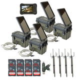HME Trail Camera 12V with Solar Auxiliary Power Pack with SD Card Reader and Viewer (4-Pack) Bundle