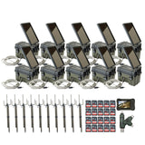 HME Trail Camera 12V with Solar Auxiliary Power Pack (10-Pack) with 10x SD Card Reader-Viewer Bundle