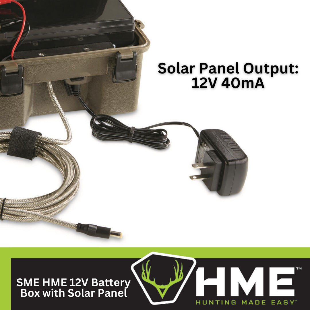 HME Trail Camera 12V with Solar Auxiliary Power Pack with SD Card Reader and Viewer Bundle